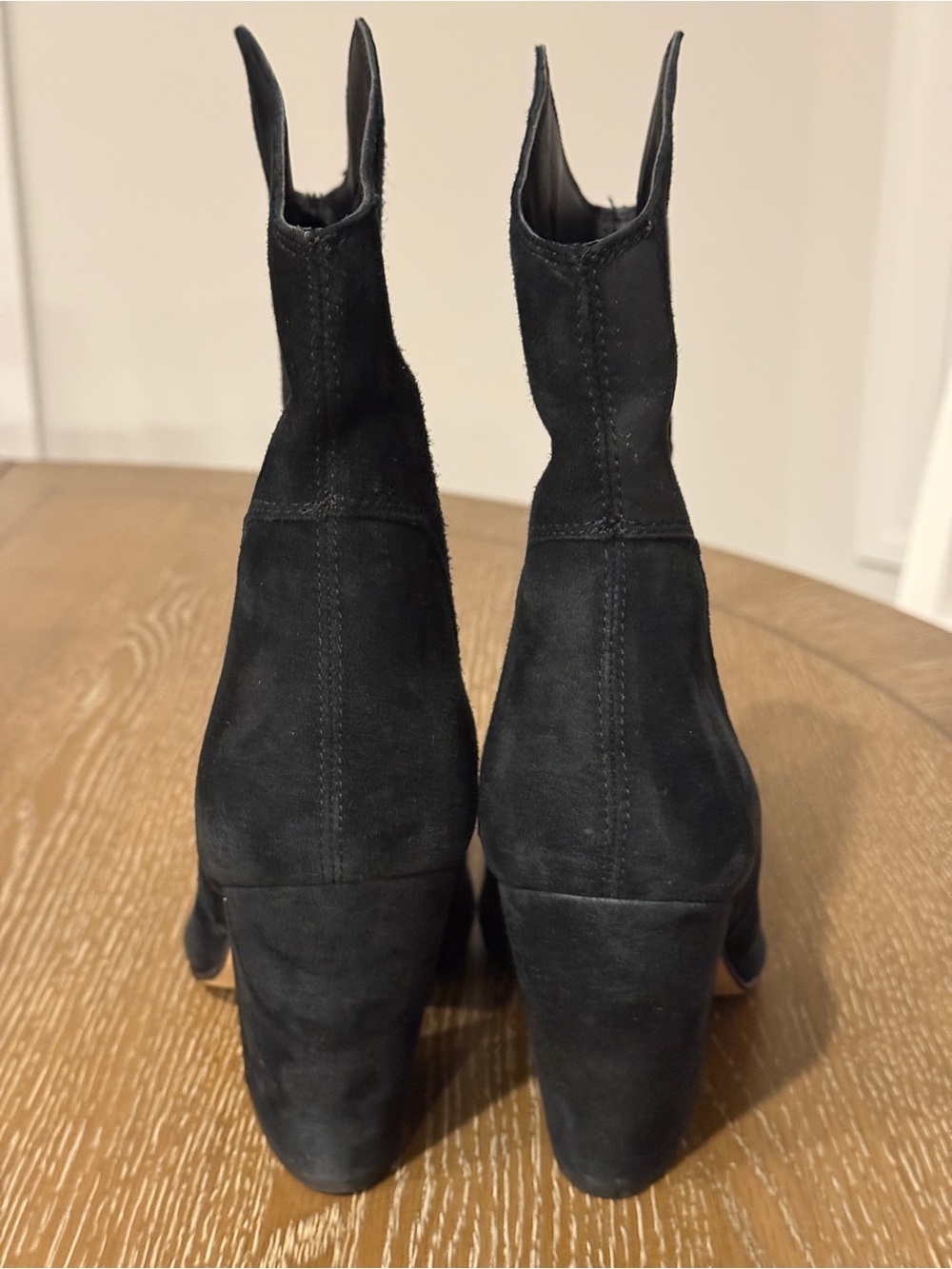 Dolce Vita Black Suede Pointed Ankle Booties with Block Heel Size 8.5 - Picture 4 of 10